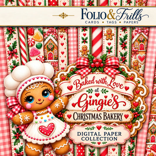 Gingerbread Christmas Digital Paper Collection | Gingi’s Christmas Bakery
