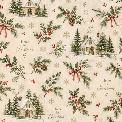 Home for Christmas Printable Paper Collection | 20 Digital Papers