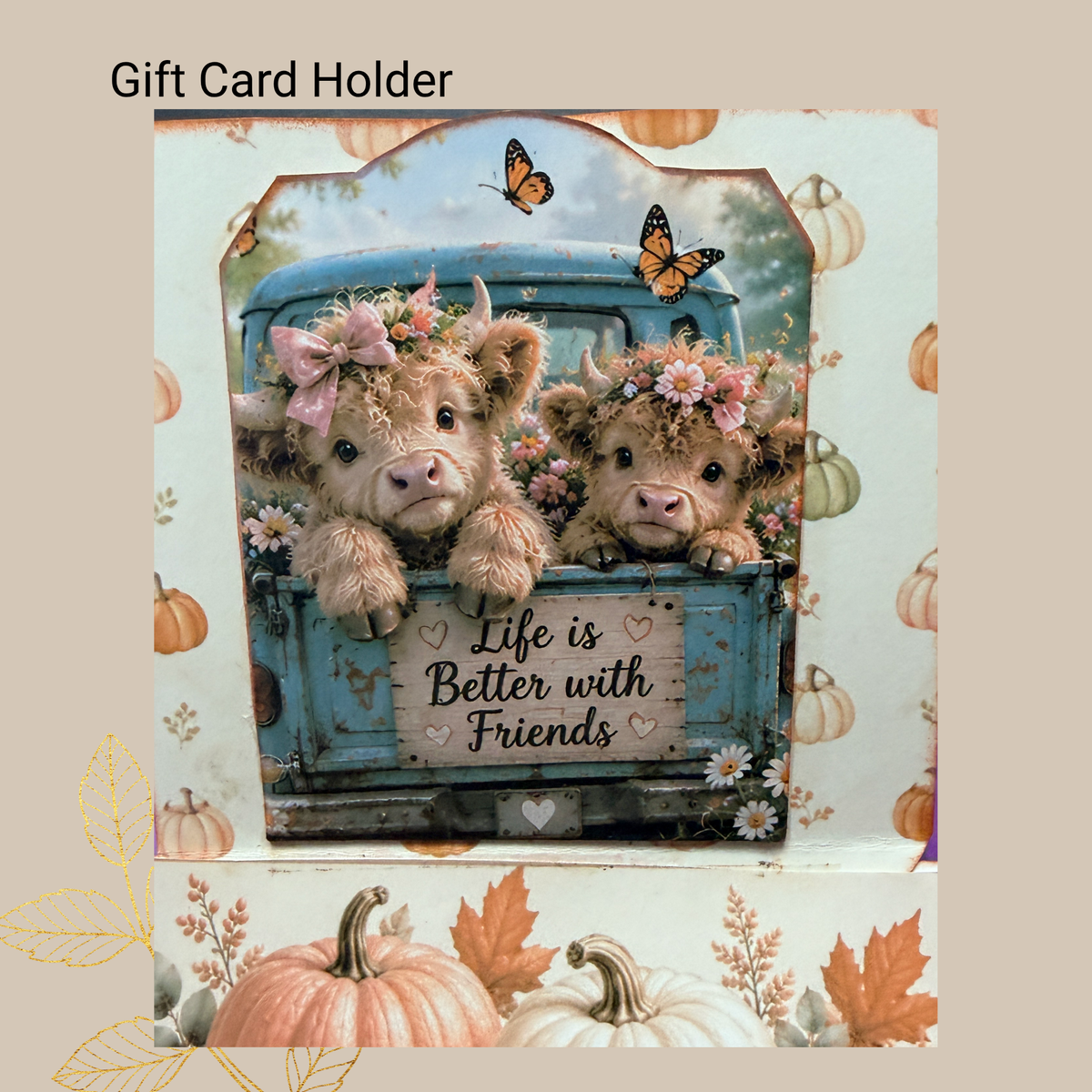 Baby Highland Cow Cozy Autumn Collection 3D Card Folio Printable Kit | Fall Junk Journal & Paper Craft PDF