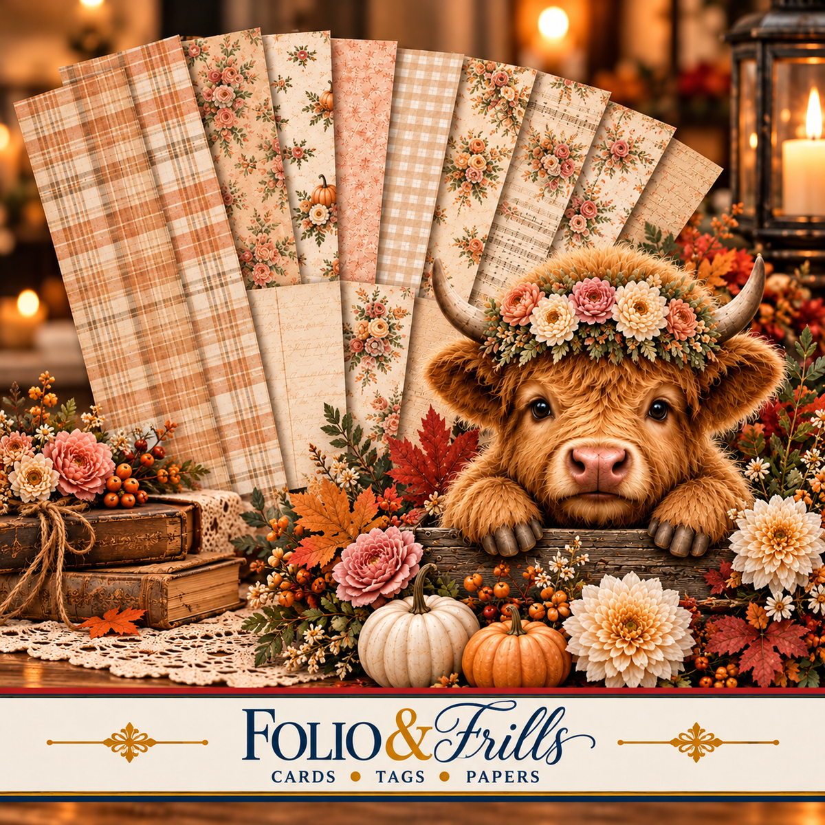 Baby Highland Cow Cozy Autumn Paper Pack