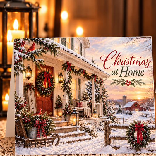 Christmas at Home Printable Christmas Card | Christian Holiday Digital Card