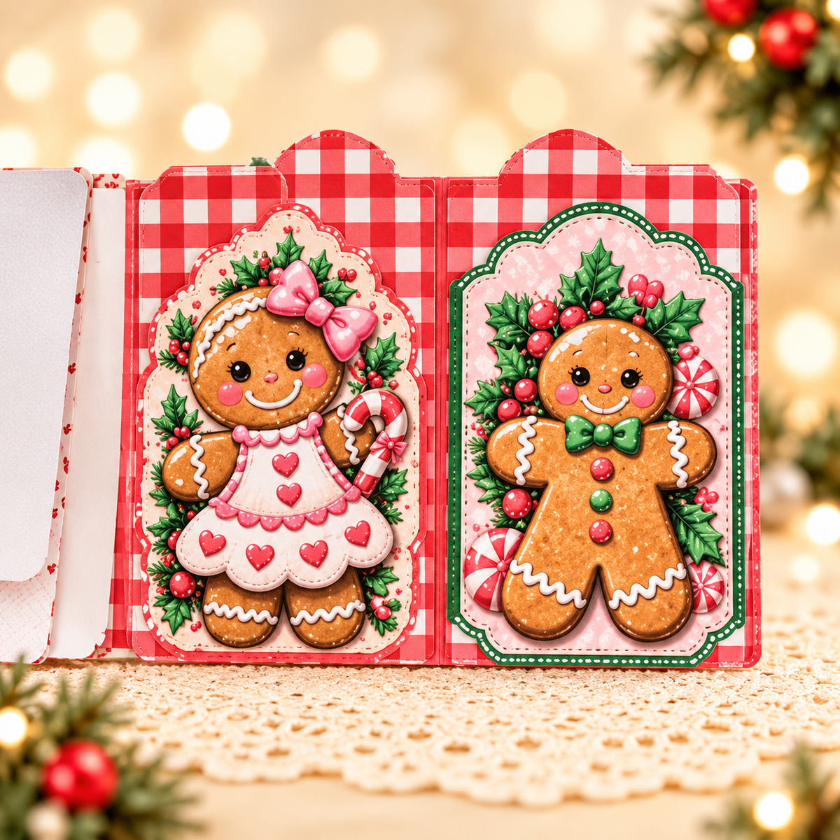 Gingie’s Christmas Bakery Bundle | 3D Card Folio, Digital Papers, Tags & Ephemera