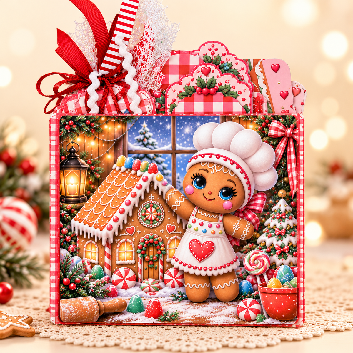 Gingie’s Christmas Bakery Bundle | 3D Card Folio, Digital Papers, Tags & Ephemera
