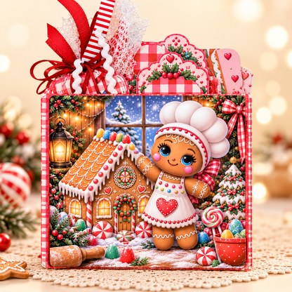 Gingie’s Christmas Bakery Bundle | 3D Card Folio, Digital Papers, Tags & Ephemera