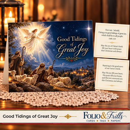 Good Tidings of Great Joy Printable Christmas Card | Christian Angel Digital Card