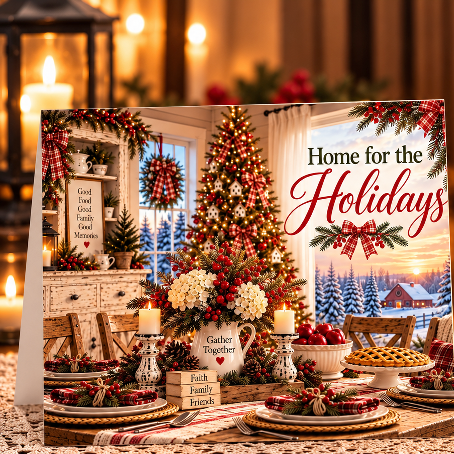 Home for the Holidays Printable Christmas Card | Christian Holiday Digital Card