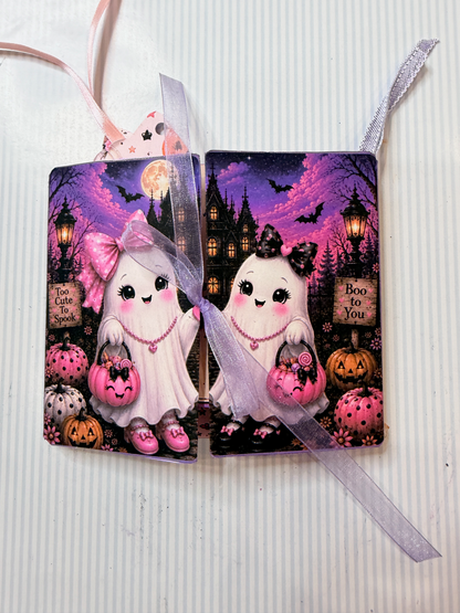 Ghostly Halloween 3D Card Folio Printable Kit | Cute Halloween Paper Craft PDF