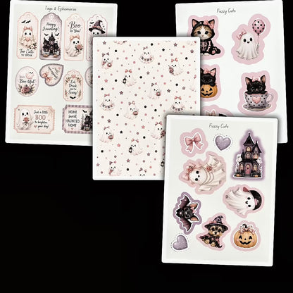 Ghostly Halloween Tags & Ephemera Printable Kit | Cute Halloween Paper Craft PDF